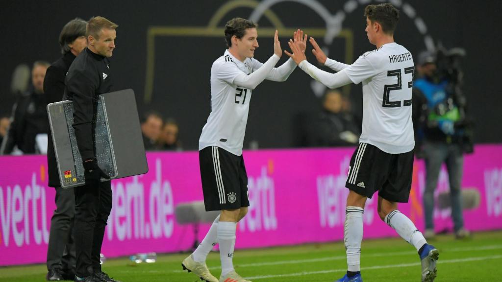 Kai Havertz durante un partido con la selección alemana