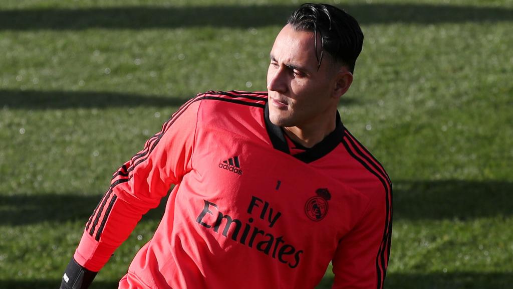 Keylor Navas entrena con el Real Madrid