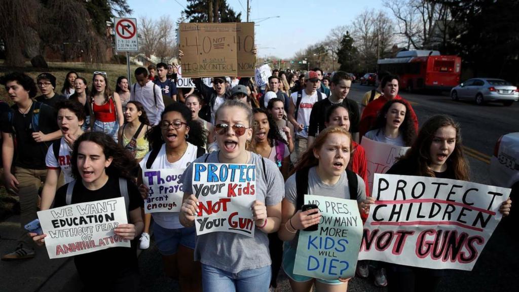 Una protesta en contra de las armas en EEUU.