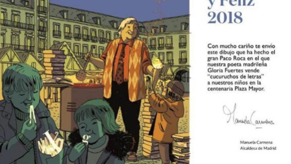 La felicitación pagana de Carmena en 2017.