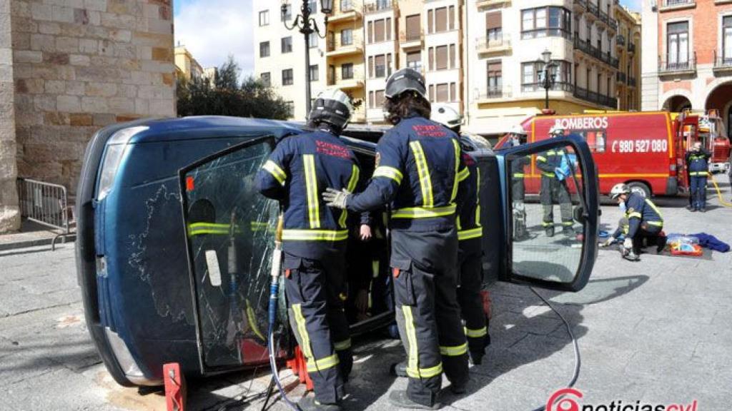 Zamora bomberos simulacro 18