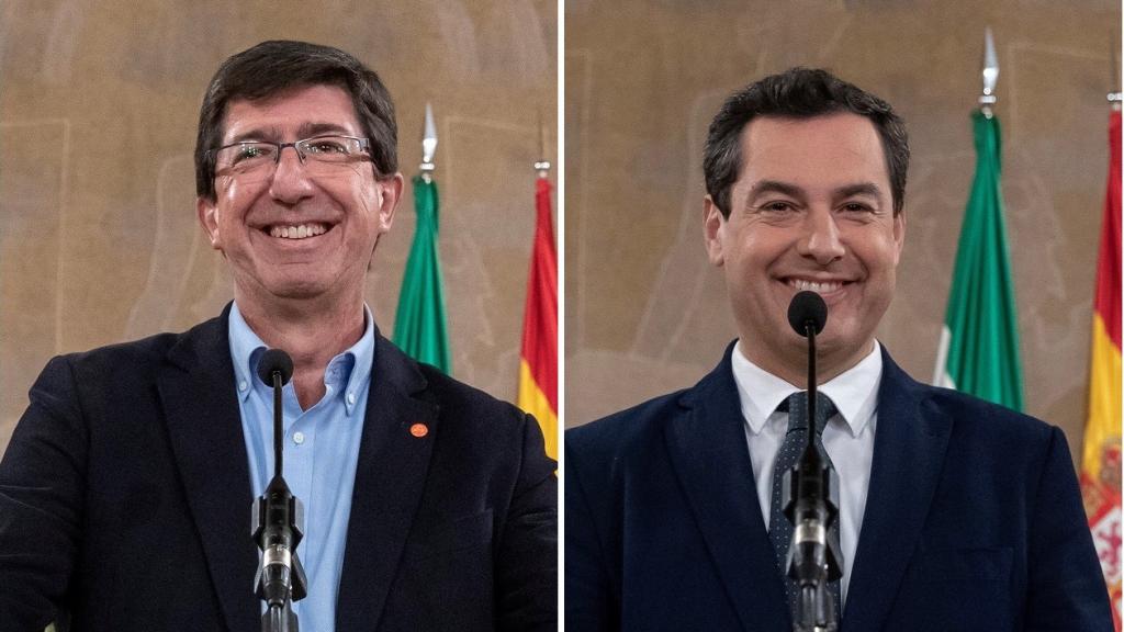 Juan Marín y Juanma Moreno, candidatos de Cs y PP a la Presidencia de la Junta.