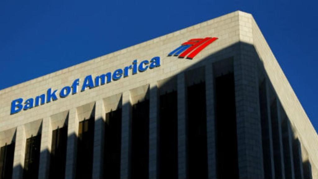 Rótulo en unas oficinas de Bank of America.