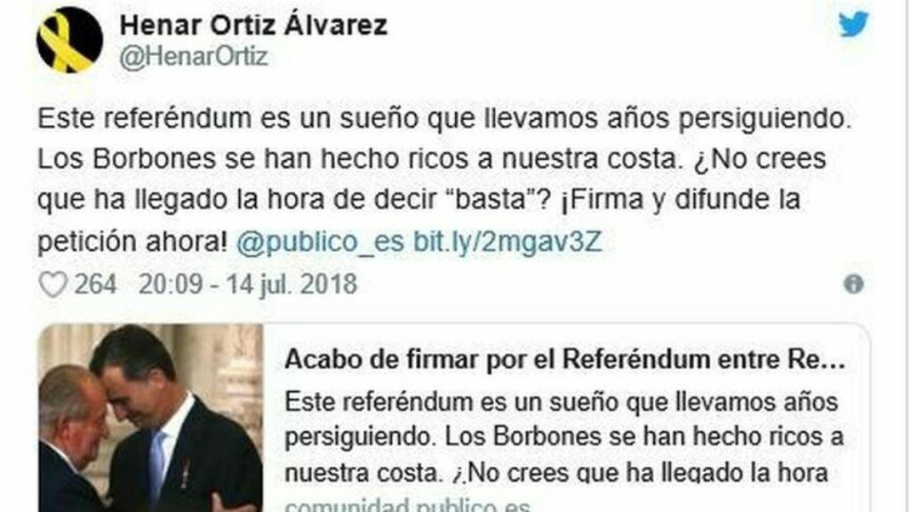 Tuit de Henar Ortiz.