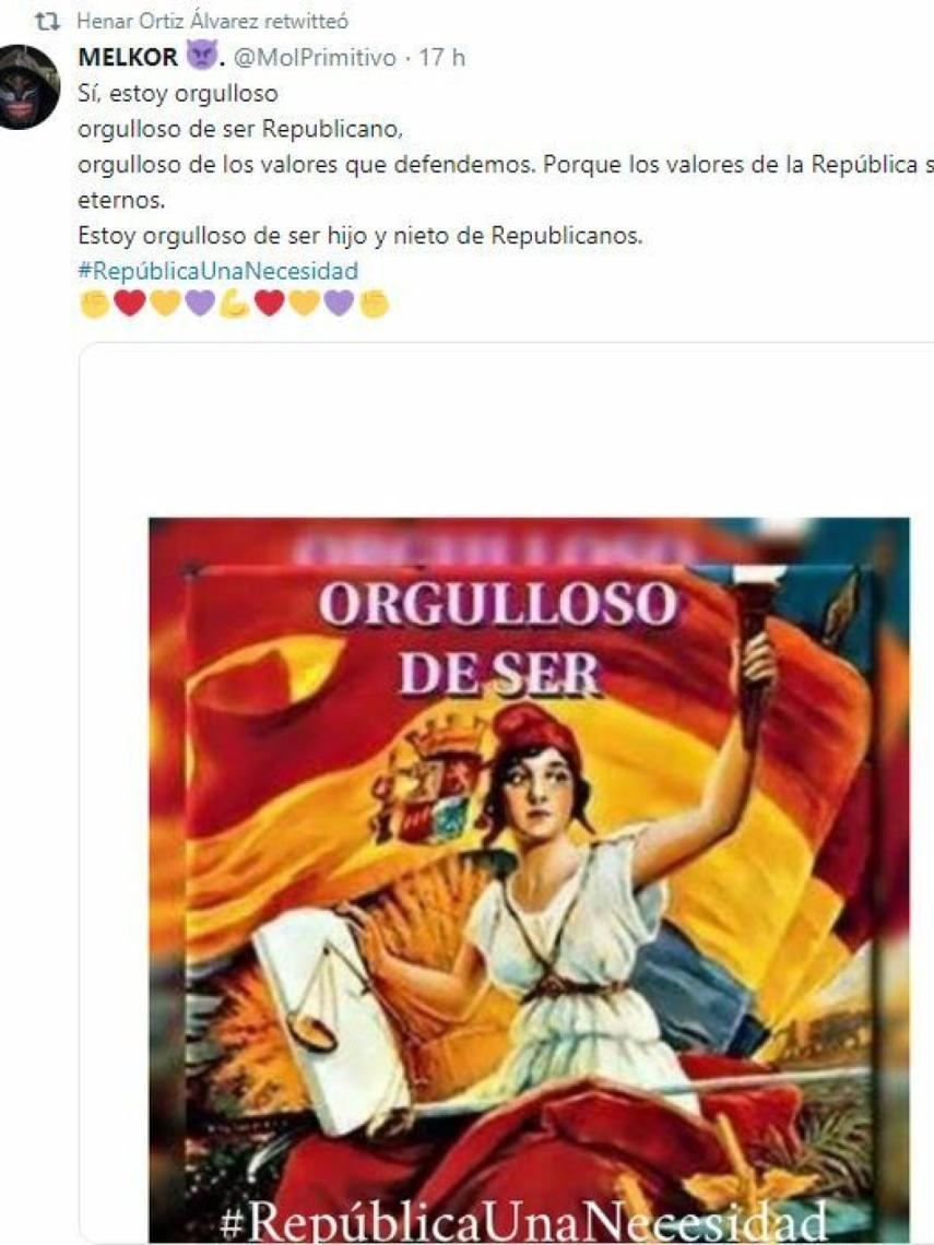 Captura tuit sobre la República.