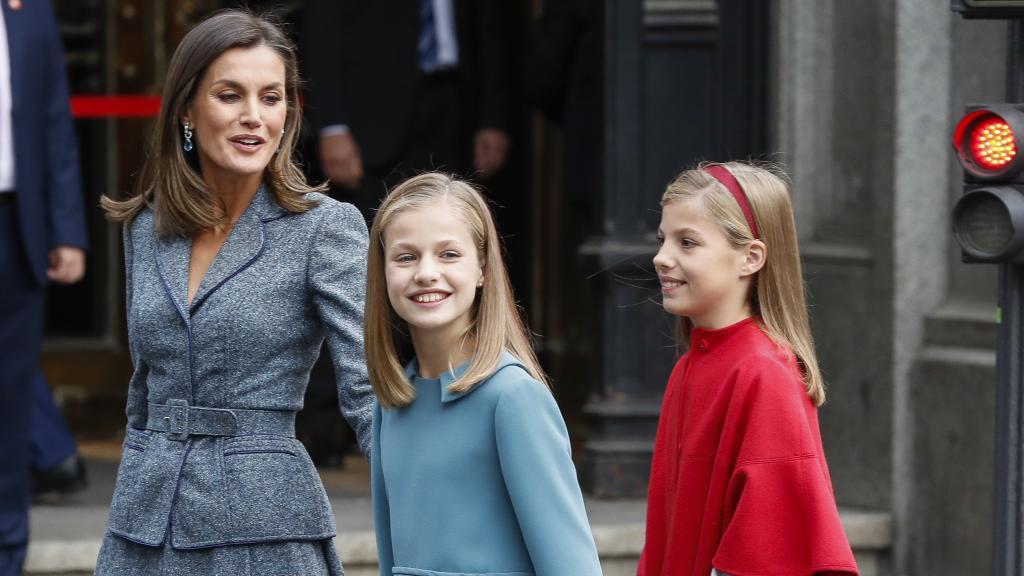 Letizia y sus hijas en un evento reciente.