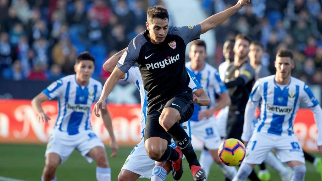 Ben Yedder pelea un balón ante el Leganés