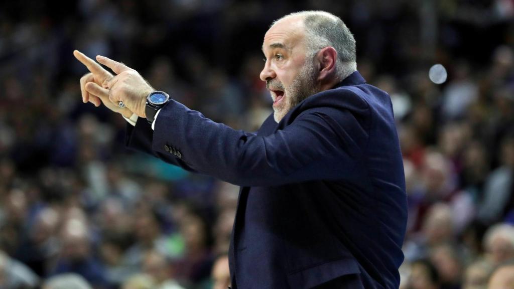 Pablo Laso en el encuentro ante el UCAM Murcia