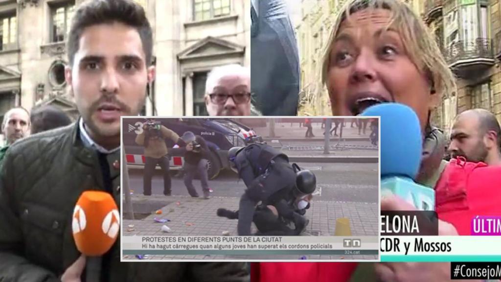 TV3 y la TV nacional: dos versiones muy distintas de las concentraciones en Barcelona