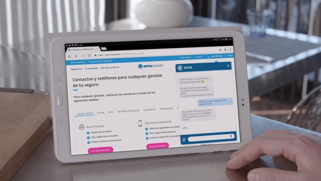 Imagen de Eme, el asistente virtual de Mutua Madrileña.