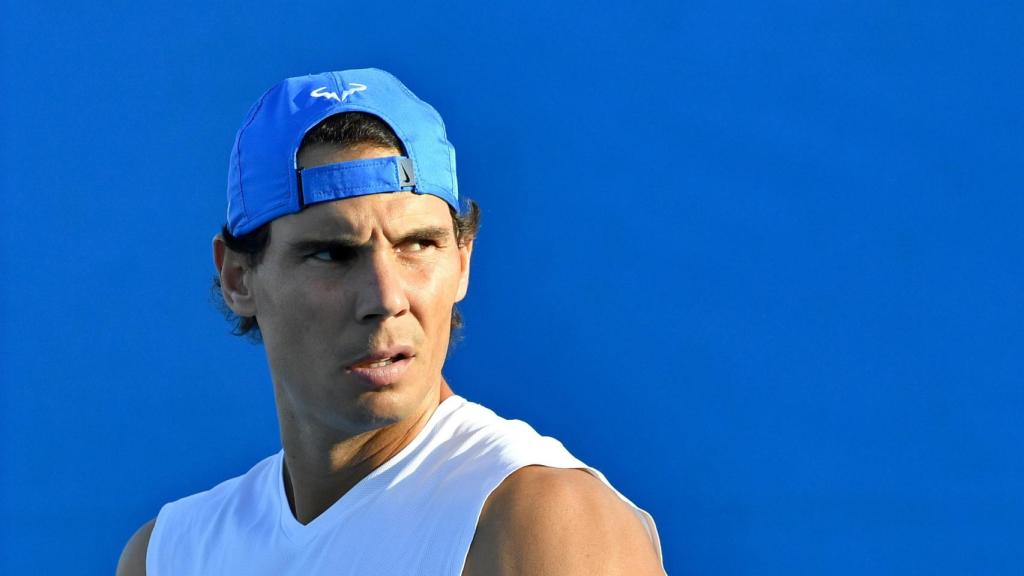 Rafael Nadal, durante un entrenamiento en Australia