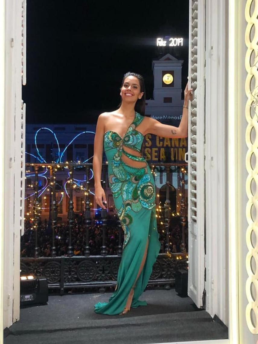 Pedroche con su vestido canario.