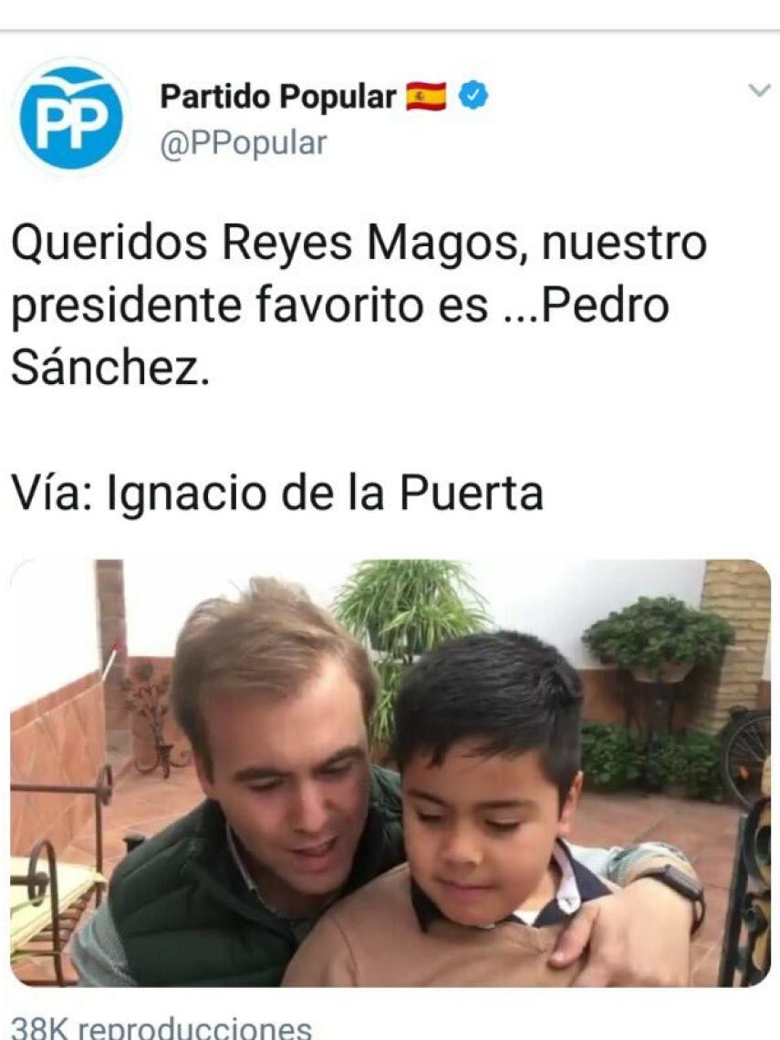 Tuit publicado por el PP.