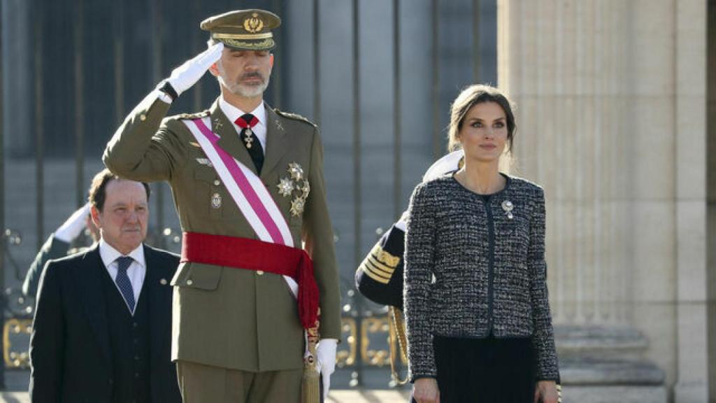 Los reyes Felipe y Letizia en la Pascua Militar.