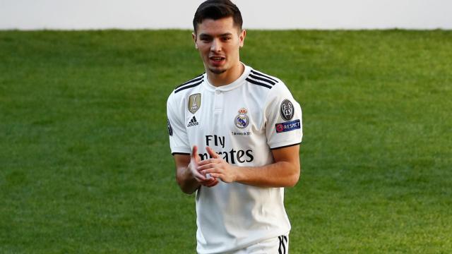 Brahim Día, durante su presentación con el Real Madrid