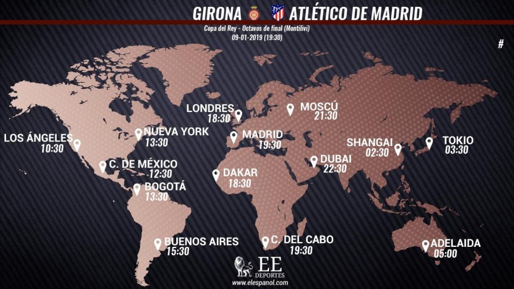 Horario internacional Girona - Atlético de Madrid