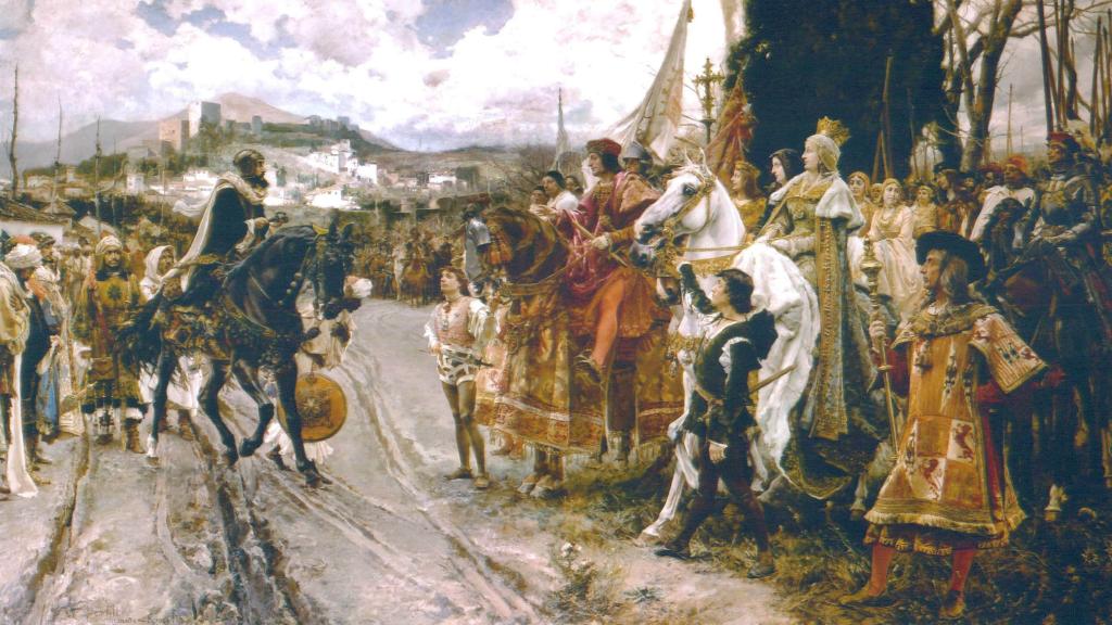 Francisco Pradilla y Ortiz pintó en 1882 el cuadro titulado 'La rendición de Granada'.