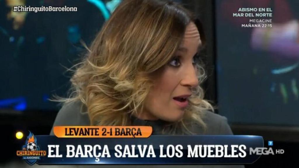 Rocío Martínez en El Chiringuito. Foto Twitter: (@elchiringuitotv)