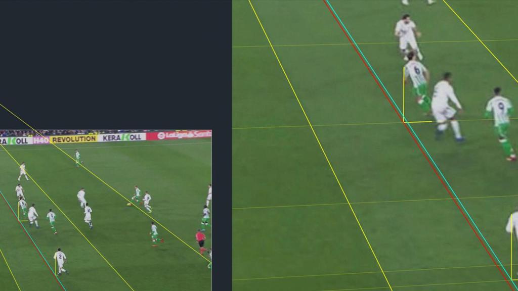 Fuera de juego de Canales en el gol al Real Madrid Foto: Twitter (@naxotellado)