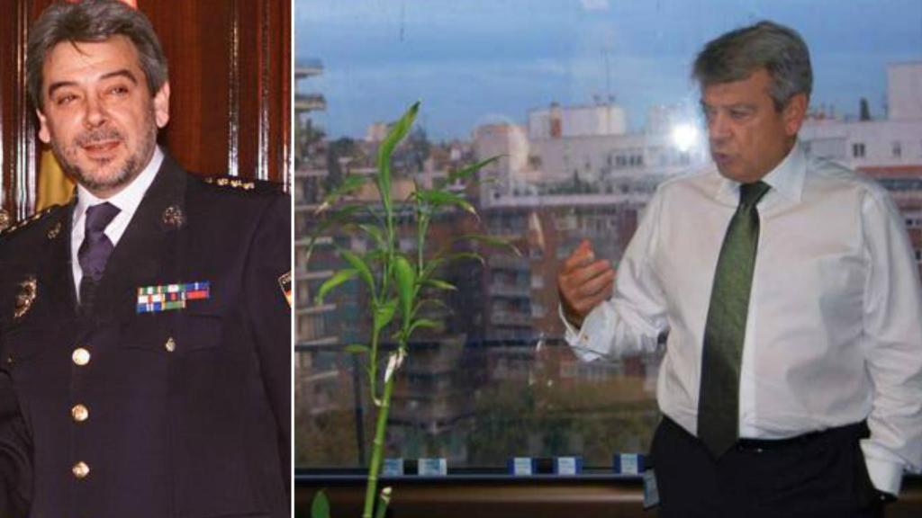 Julio Corrochano en su etapa de Policía y como responsable de Seguridad del BBVA.