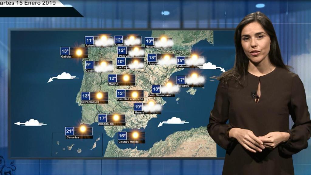 Imagen de la predicción del tiempo de EL ESPAÑOL.