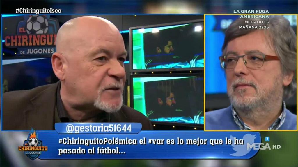 Duro en 'El Chiringuito'. Foto: Twitter (@elchiringuitotv)