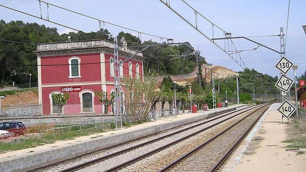Estación de tren en Gualba (Barcelona).
