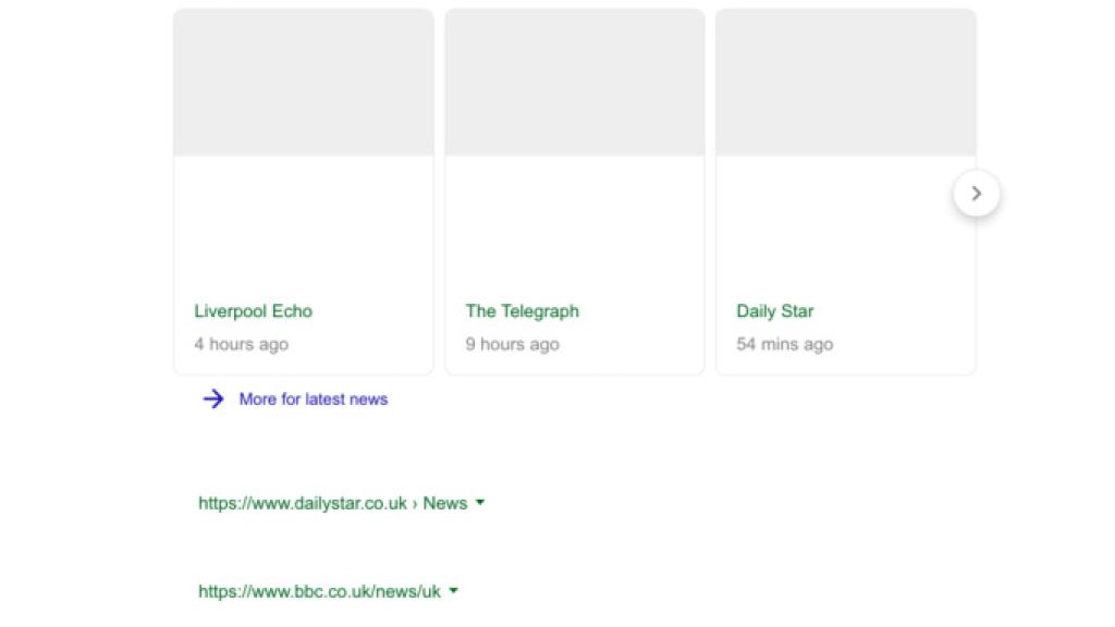 Muestra de una búsqueda de Google con la aplicación del artículo 11