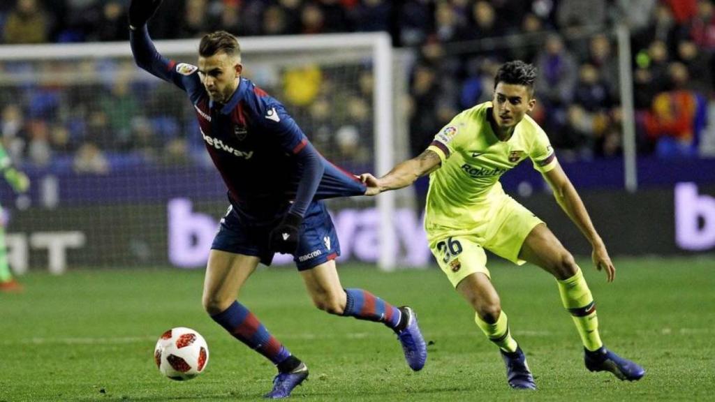 Chumi, durante el partido de ida contra el Levante