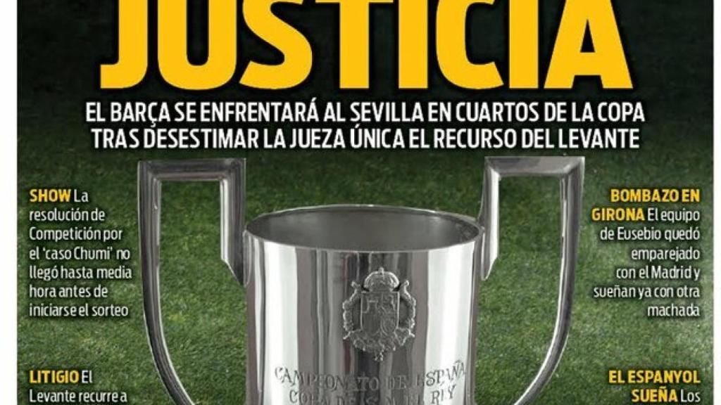 La portada del diario SPORT (19/01/2019)