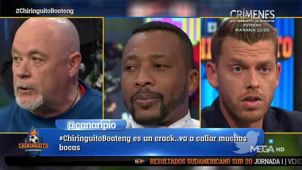 Edwin Congo en El Chiringuito. Foto Twitter: (@elchiringuitotv)