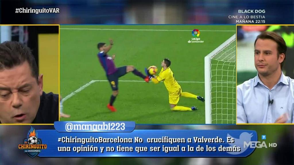 Roncero en 'El Chiringuito'. Foto: Twitter (@elchiringuitotv)