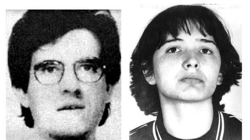 Antza y Anboto, su pareja, en una antigua ficha policial.