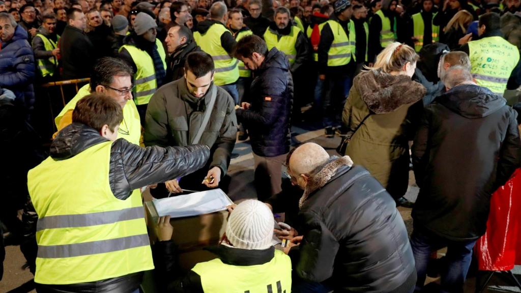 Asamblea del Taxi en Barcelona.