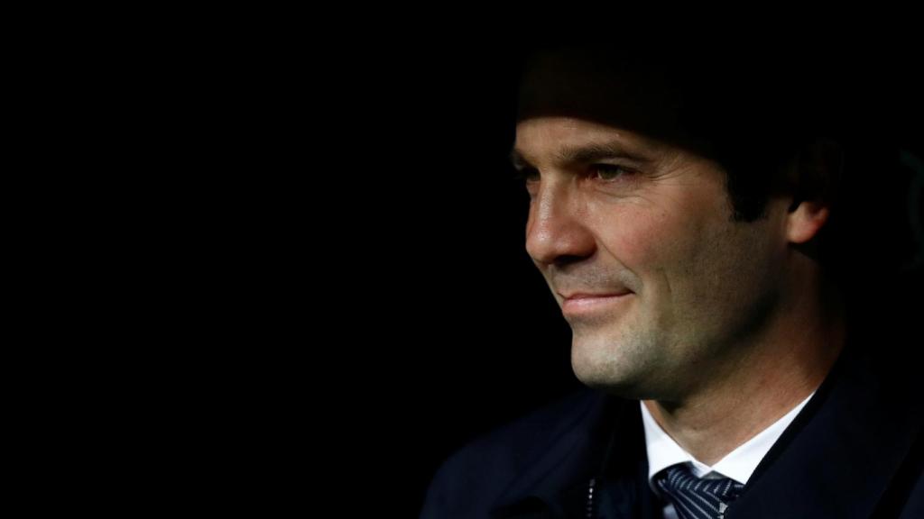 Santiago Solari, en el banquillo del Real Madrid