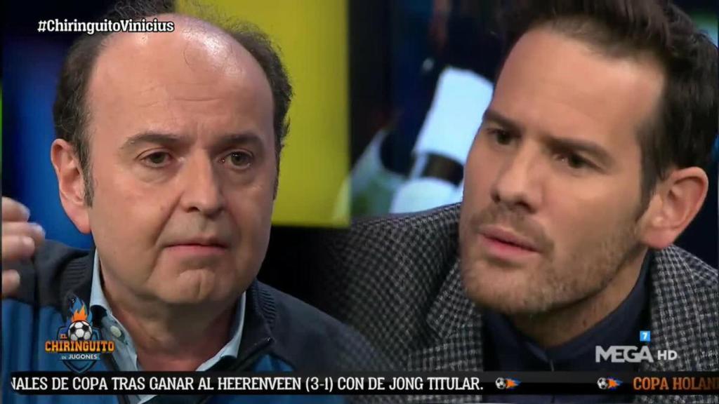 Quim Domènech en El Chiringuito. Foto Twitter : ( @elchiringuitotv)