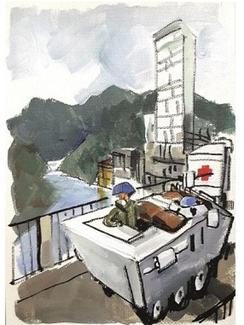 El disparo alcanzó al teniente en el puente Tito de Mostar.