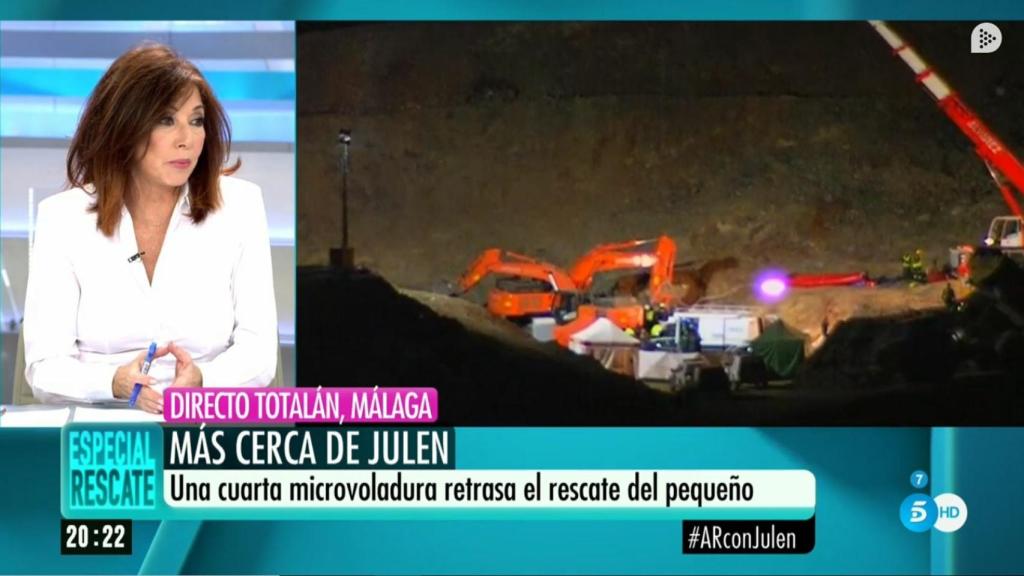 Ana Rosa Quintana durante la programación especial en el rescate de Julen.