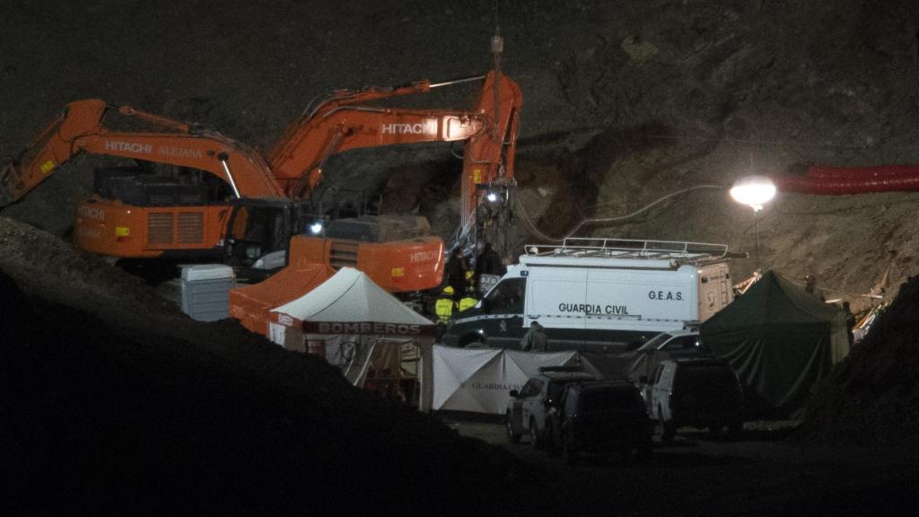 Los mineros, durante los trabajos nocturnos