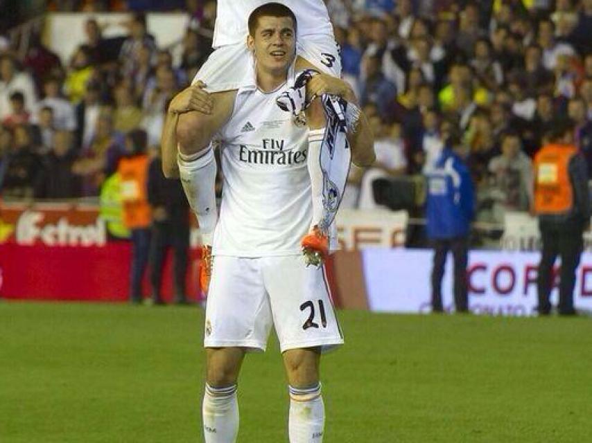 Alvaro Morata celebrando la Copa del Rey de 2014. Foto: Twitter (@AlvaroMorata)