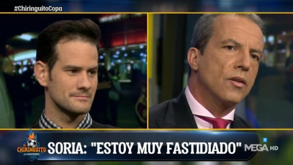 Cristóbal Soria en El Chiringuito. Foto: Twitter. (@elchiringuitotv)
