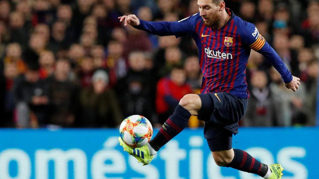 Messi durante el partido contra el Sevilla