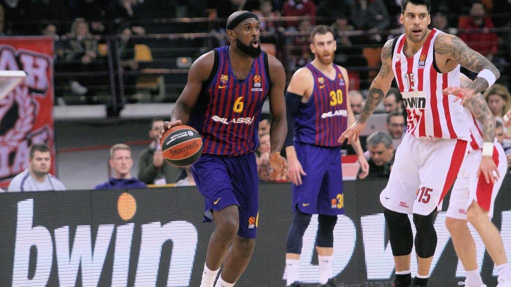 Chris Singleton, en el partido contra el Olympiakos. Foto: euroleague.net