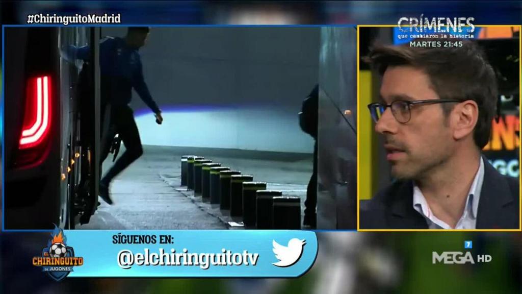 Roberto Morales en El Chiringuito. Foto: Twitter (@elchiringuitotv)