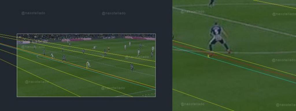 Fuera de juego mal señalado a Benzema. Foto: Twitter (@naxotellado)