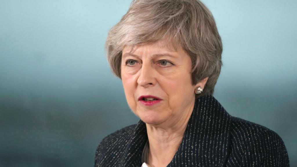 Theresa May en una visita a Belfast.