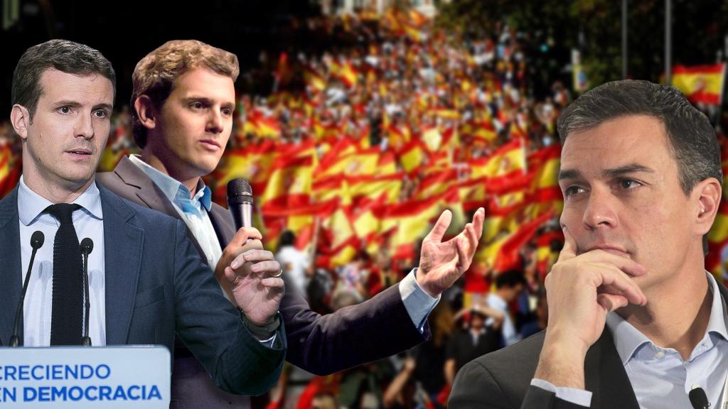 Ciudadanos y PP han convocado una manifestación contra Sánchez.