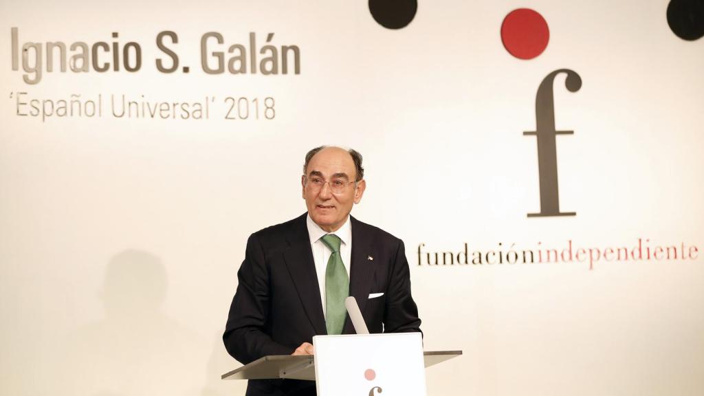 Ignacio Sánchez Galán, durante su intervención tras recoger el premio a Español Universal 2018.