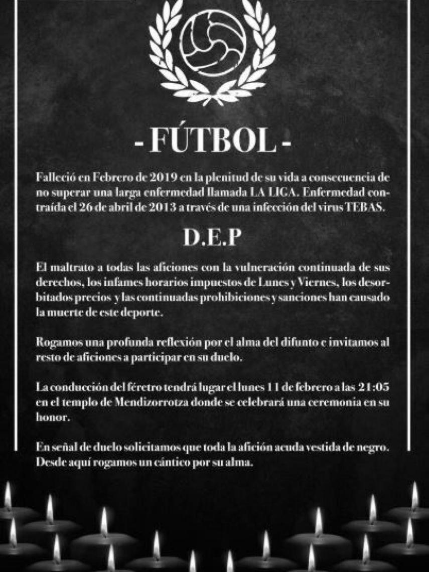 Iraultza 1921 se queja de los horarios. Foto: Twitter (@Iraultza1921)