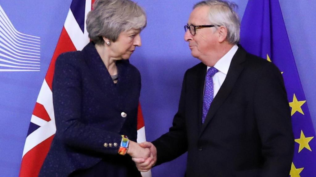 Juncker y May, esta mañana en Bruselas.